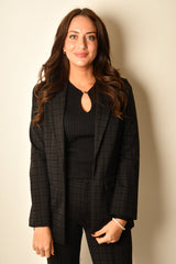 TONAL CHECK BOYFRIEND BLAZER