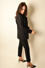 TONAL CHECK BOYFRIEND BLAZER