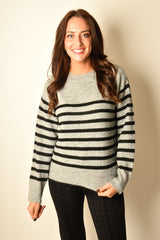 STRIPE DROP SHOULDER SWEATER