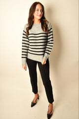 STRIPE DROP SHOULDER SWEATER