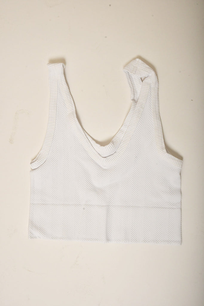 Herringbone V-Neck Crop