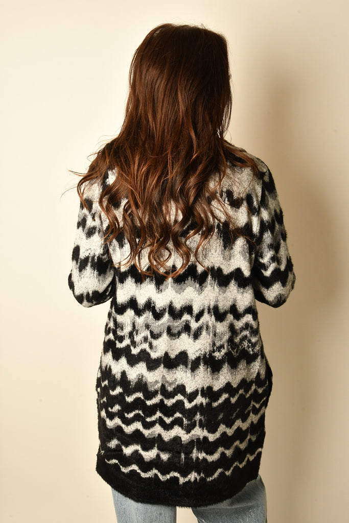 ZIG ZAG OPEN SWEATER COAT
