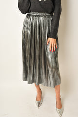 METALLIC PLEAT SKIRT