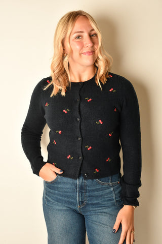 MUSE EMBROIDERED FITTED CARDIGAN