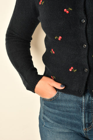 MUSE EMBROIDERED FITTED CARDIGAN