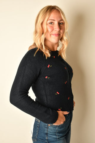 MUSE EMBROIDERED FITTED CARDIGAN