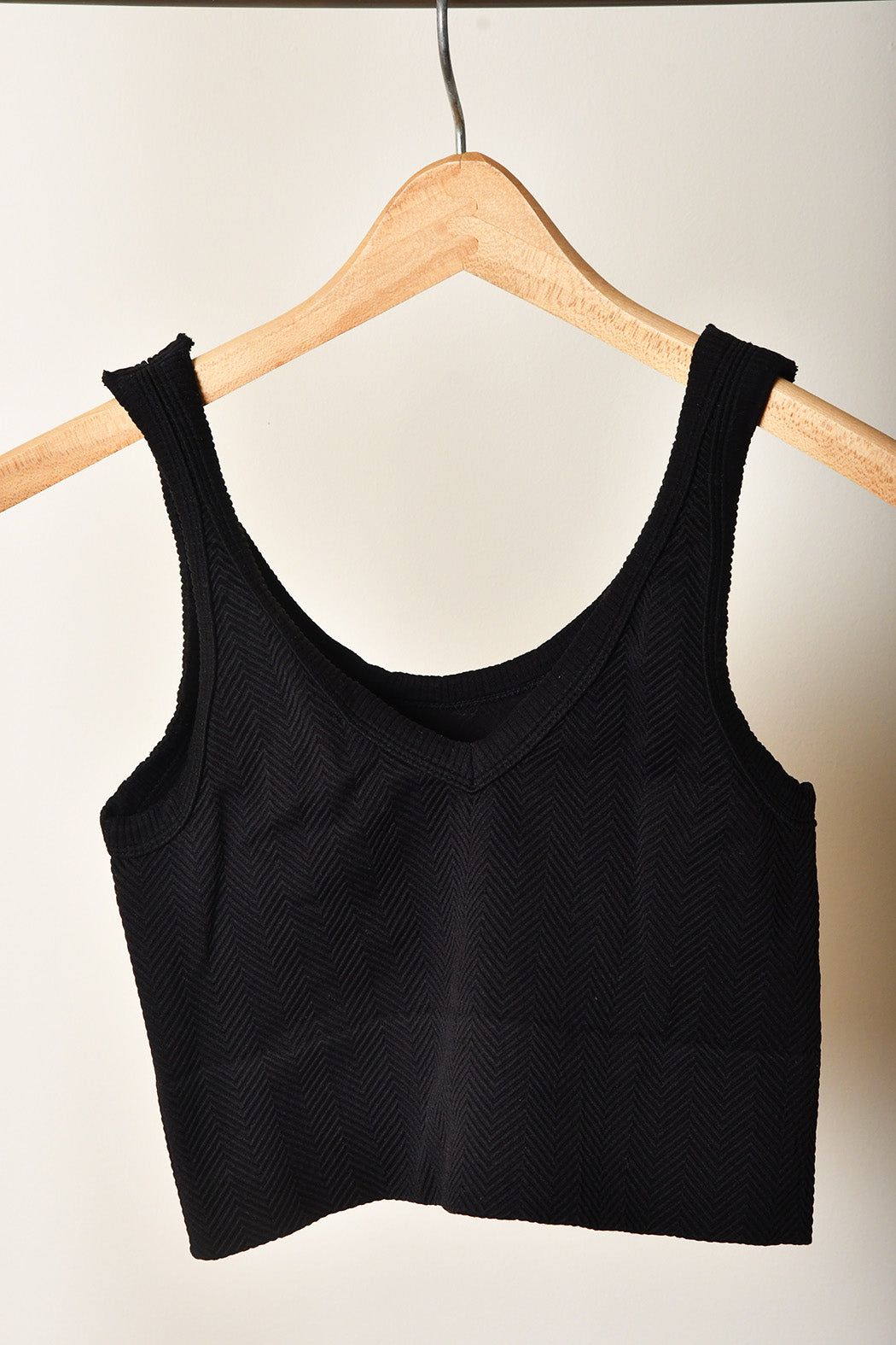 thumbnail image 2 of NIKIBIKI Women's Seamless Vintage Chevron High Neck Crop Top - Made In USA One Size 2 of 10