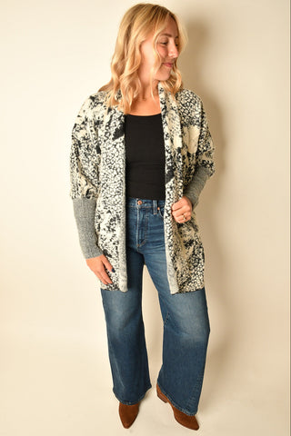 FLORAL OPEN FRONT CARDIGAN