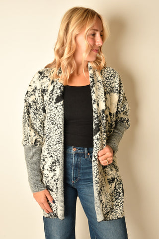 FLORAL OPEN FRONT CARDIGAN