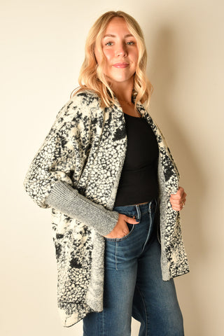 FLORAL OPEN FRONT CARDIGAN