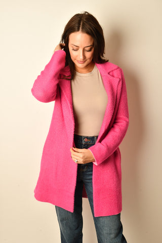 FUSHIA KISS OPEN SWEATER COAT