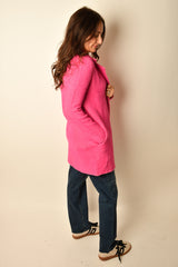 FUSHIA KISS OPEN SWEATER COAT