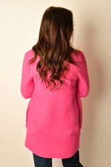 FUSHIA KISS OPEN SWEATER COAT