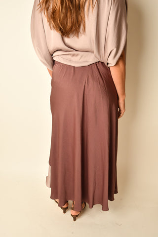 SATIN BASIS COLORBLOCK SKIRT