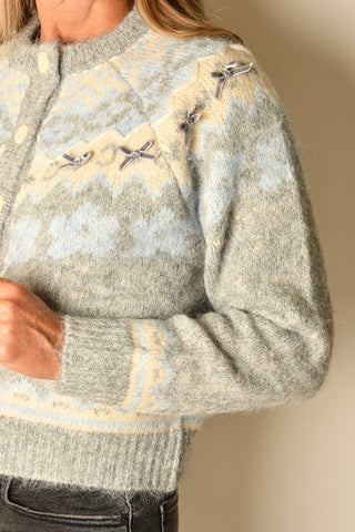 FAIRISLE BOW CARDIGAN