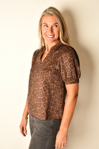 WILD LUXE LEOPARD SUEDE TOP
