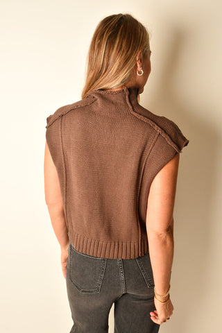 COCOA EXPOSED SEAM SWEATER VEST