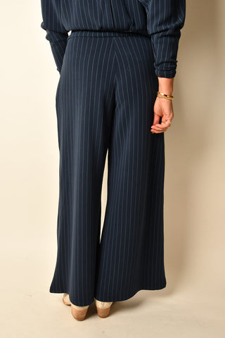 CARESSA SOFT PINSTRIPE WIDE LEG