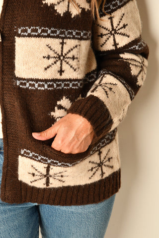 SAFFRON SHAWL NECK SWEATER