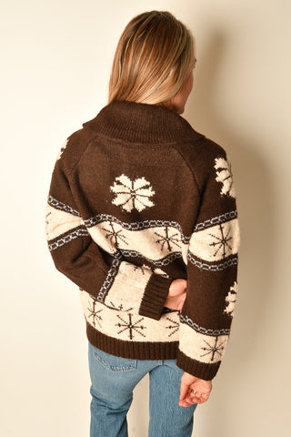 SAFFRON SHAWL NECK SWEATER
