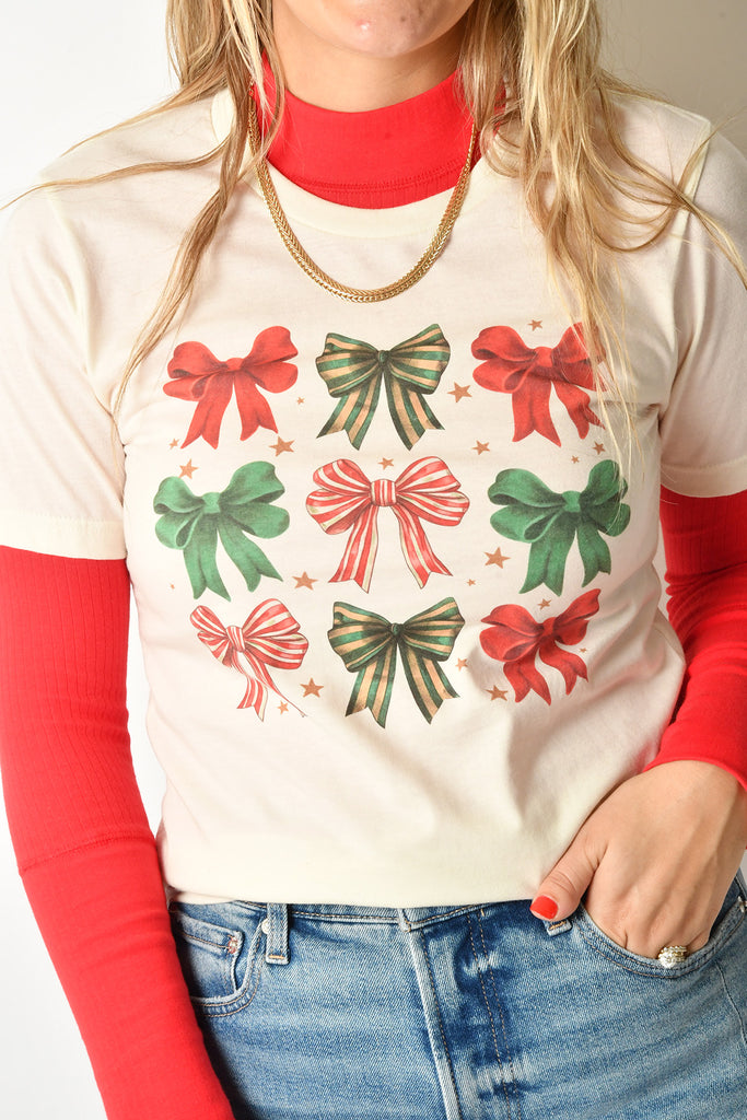 CHRISTMAS BOW TEE