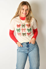 CHRISTMAS BOW TEE