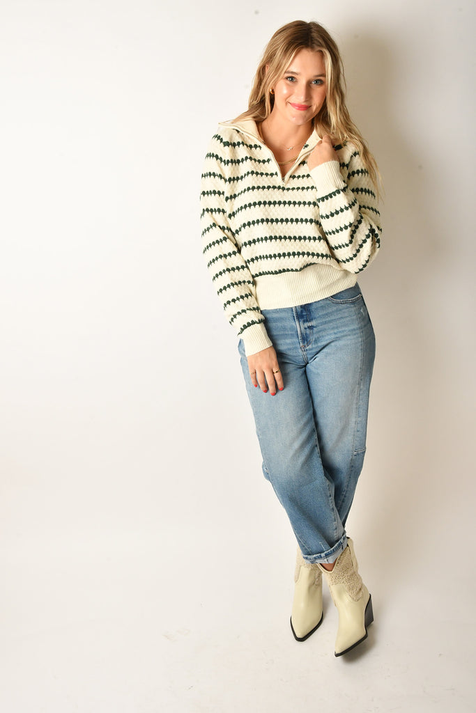 HUNTER STRIPE COLLAR SWEATER