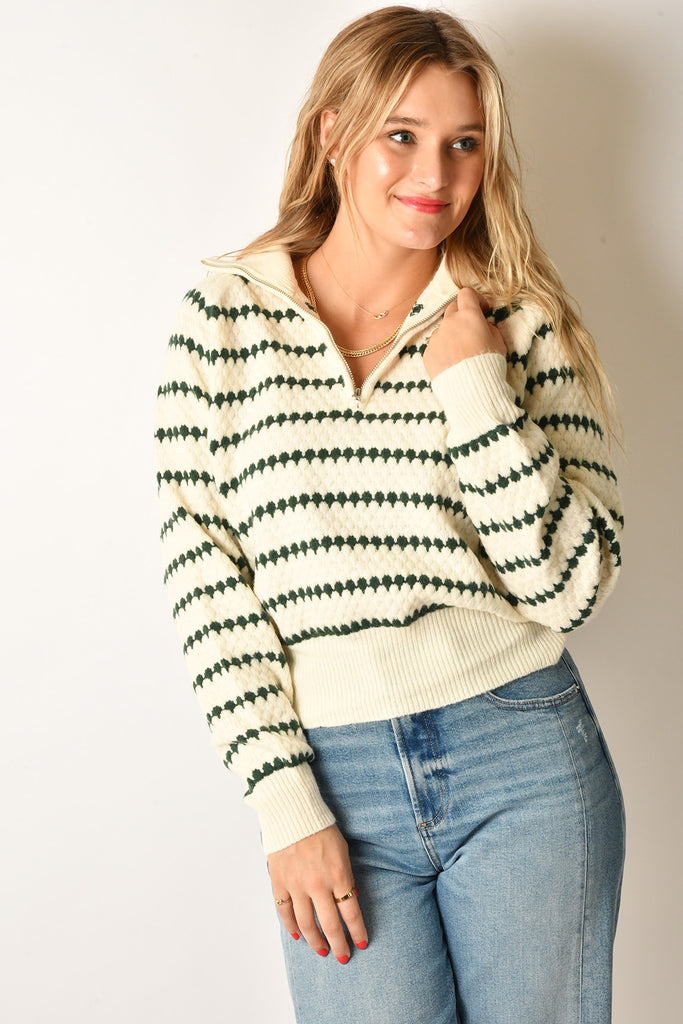 HUNTER STRIPE COLLAR SWEATER