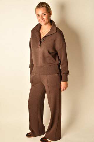 BRONYA BUTTON PLACKET SWEATSHIRT