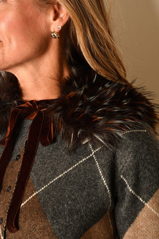 ESPRESSO "FUR" TIE-ON COLLAR