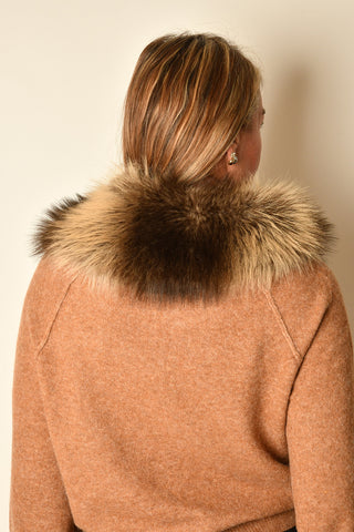 BEIGE "FUR" TIE-ON COLLAR