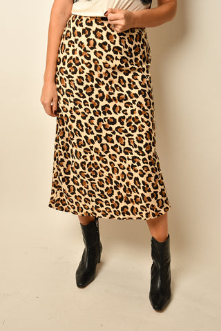 BIAS LEOPARD SKIRT