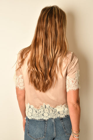 ONE OF A KIND SATIN LACE TOP