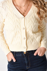 PEARL BUTTON CARDI