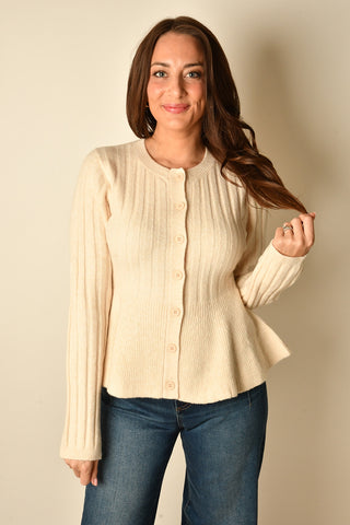 RIBBED PEPLUM SWEATER