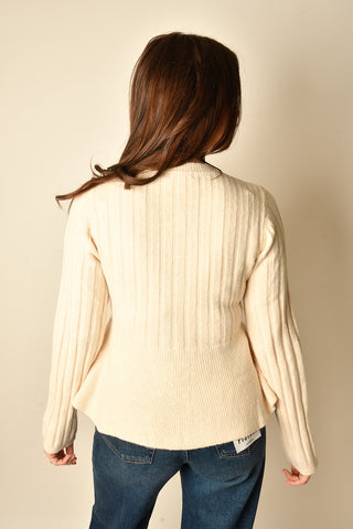 RIBBED PEPLUM SWEATER