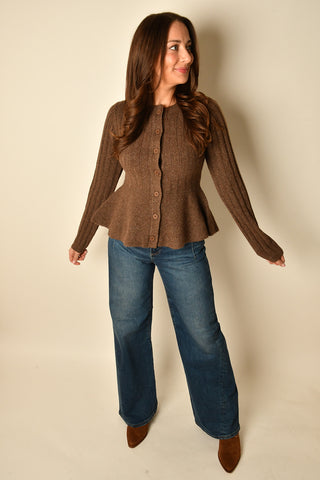 RIBBED PEPLUM SWEATER