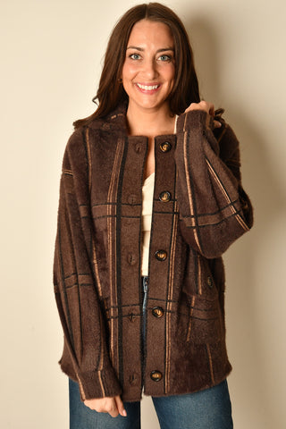 LOLA PLAID SWEATER JACKET