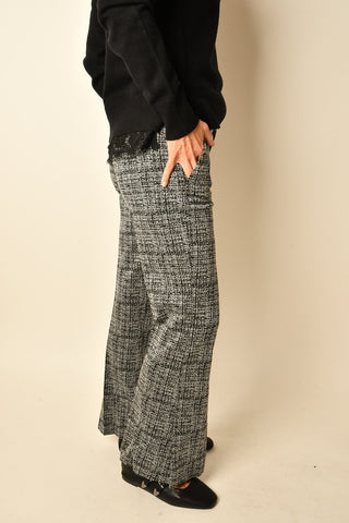 TWEED ANKLE FLARE TROUSER