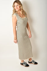 GISELE STRIPE MIDI DRESS