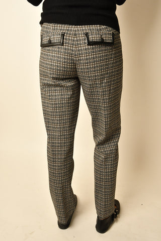 MIDRISE LEATHER TRIM TROUSER