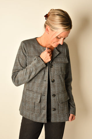 COLLARLESS FIELD JACKET