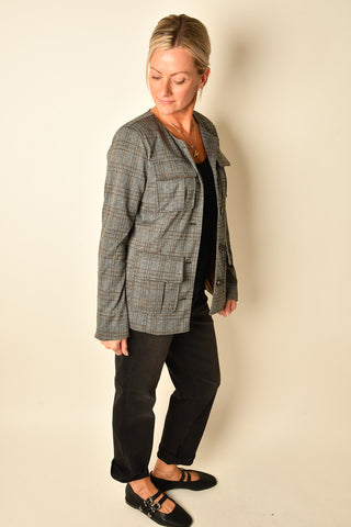 COLLARLESS FIELD JACKET