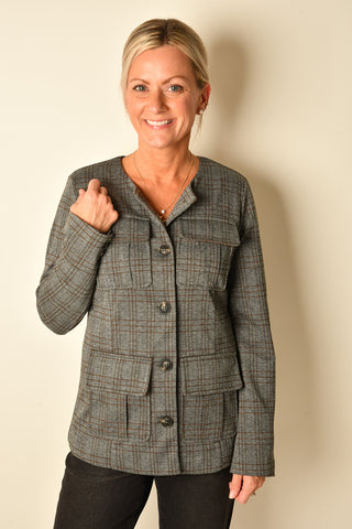 COLLARLESS FIELD JACKET