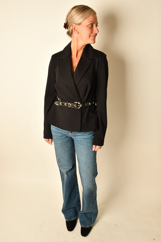 BELTED PEPLUM BLAZER
