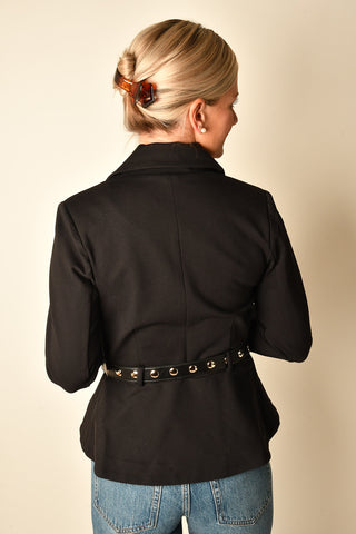 BELTED PEPLUM BLAZER