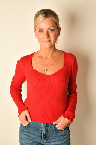 SWEETHEART NECK SWEATER