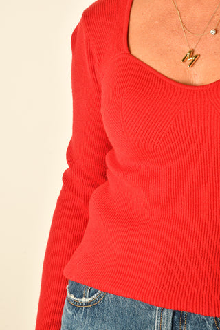 SWEETHEART NECK SWEATER