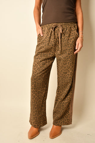 LEOPARD SIDE STRIPE PANT