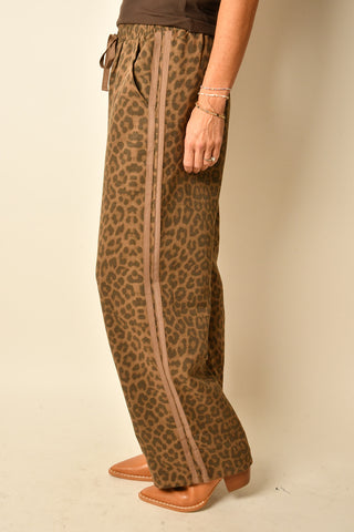 LEOPARD SIDE STRIPE PANT